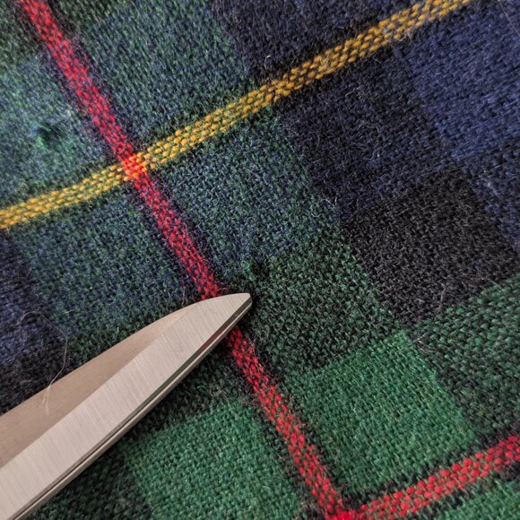 87 Vintage High waisted stripe skirt wool and polyester - Picture 7 of 11